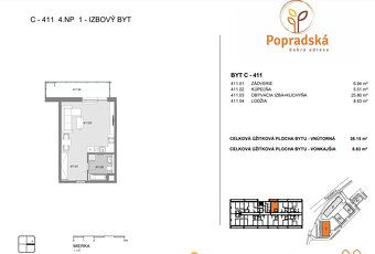 1 izbový byt, novostavba Popradská - 7