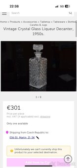 Krištálové sklo retro whisky karafa VÝSTAVNÝ KUS - 7
