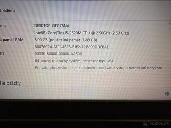 Notebook Lenovo ThinkPad T520 i5-2520M / 8GB RAM / 240GB SSD - 7