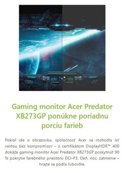 27" Acer Predator XB273GP G-SYNC IPS HDR - 7