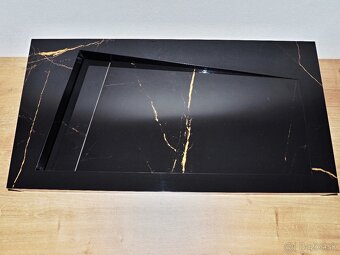 Čierne dizajnové umývadlo 80cm široké, umývadlo z dlažby - 7