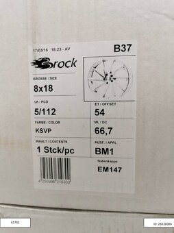 Alu disky Škoda Octavia 8x18 ET54 5x112 1232 - 7