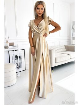 dámske spoločenské zlaté šaty veľ.42 -XXL - 7