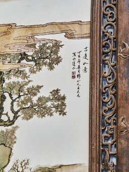 Čínsky porcelánový panel s maľbou detí - 7