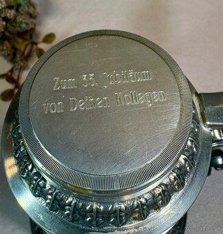 Starý nemecky cínový ryty korbel - 7