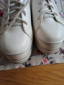 Kožené čižmy č. 38, biele topánky č.38 - 7