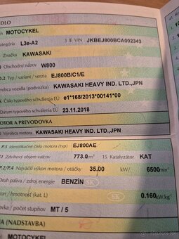 Predám Kawasaki W 800 - 7