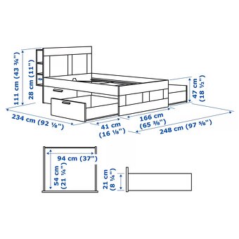 Predám posteľ IKEA BRIMNES 160×200 (pôvodná cena 825€) - 7