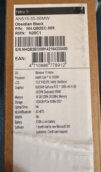 ACER NITRO 5 - i5-10300H / RTX 3060 8GB/16GB - 7