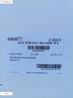 Mercedes GLC Borbet Z alu disky 5X112 R18 ET38 8J 1209 - 7