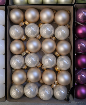 Vianočné ozdoby sklenene perleťové gule - 7