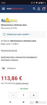 Mechanizmus sťahovania okna Alfa Romeo Giulieta - 7