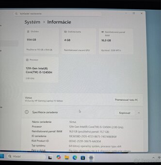 Herny notebook Victus by HP 15-fa0xxx - 7