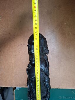 Predám starú drevorezbu rodokmeň kmeňa Makonde Tanzánia 34cm - 7