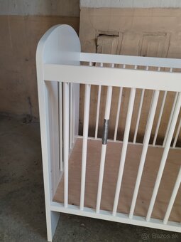 Detská postieľka 120x 60 biela drevená - 7
