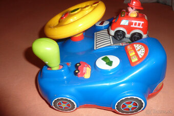 Hudobný auto trenažér, volant, páky, klaksóny... NOVÝ. - 7