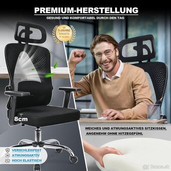 Ergonomická kancelárska stolička MELOKEA, písacia stolička s - 7