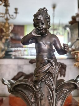 Secesna cínová vázicka soška - 7