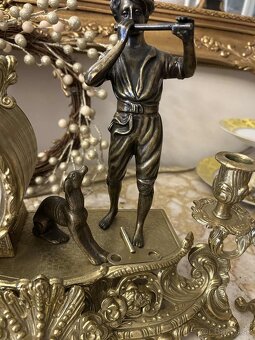 Starožitné krbové hodiny so svietnikmi - 7