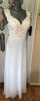 svadobné šaty S/M - farba Ivory - 7