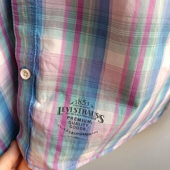 Levis farebná károvaná košeľa s dlhým rukávom XL - 7
