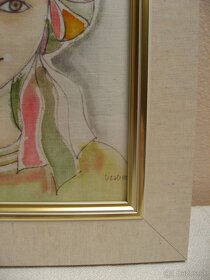 "Môj vienok zelený" - batika na plátne - 7