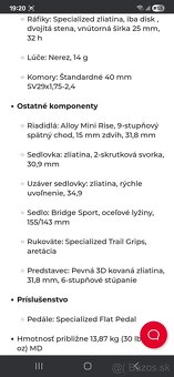 Predám alebo vymením Horsky bycikel Specialized - 7