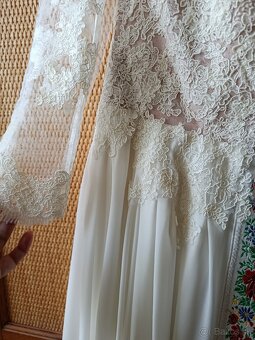 Svadobné šaty s ľudovým motívom - veľ.40-42 - 7