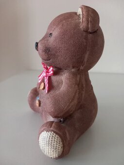 Starý keramický sediaci medvedík 12x10x7 cm - 7