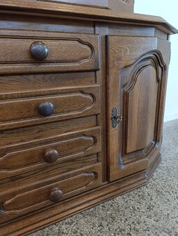 Rustikální příborník, kredenc, komoda + vitrína, masív - 7
