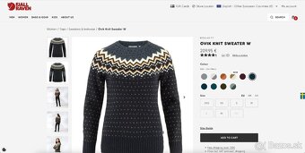 Vlnený sveter Fjallraven Ovik Knit Sweater W Navy - 7
