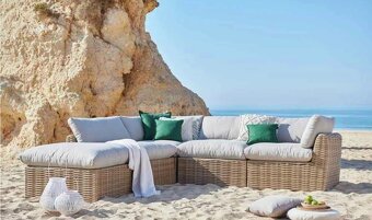 Záhradná sedacia súprava lounge chill-out umelý ratan - 7