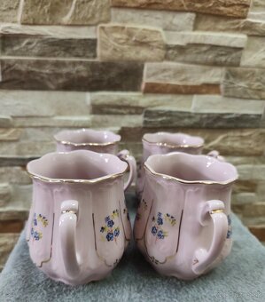Růžový porcelán, 5 x hrníček - bucláček, Chodov - 7