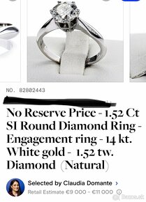 Predam diamantovy prsten 1,52ct natural - 7