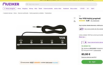 Gitarové, lampové kombo Vox VT20+, RMS 30W + footswitch VOX - 7