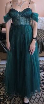 Predám zelené tylové spoločenské šaty - 7