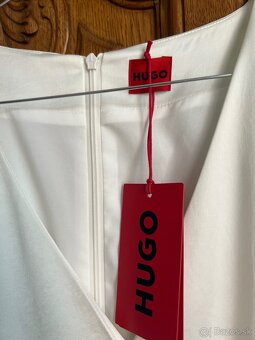 Hugo Boss biele midi saténové šaty - 7