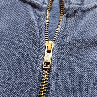Vintage Polo Ralph Lauren modrá mikina na zips bez kapucne M - 7