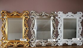 Francuzske barokove zrkadlo Biele 130 x 98 cm - 7