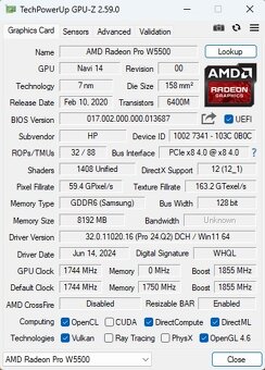 AMD Radeon Pro W5500 8GB - 7