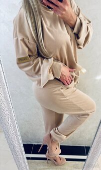 Damska talianska velurova suprava beige - 7