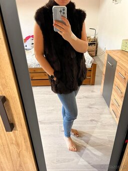 prava kozusinova damska stylova luxusna vesta-bunda - 7