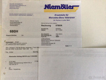 Mercedes W 109 300 SEL 6.3, W100, org.Mahle, 8 piestov 100 0 - 7