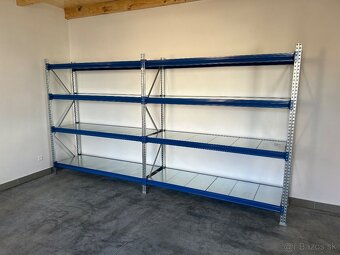 Kovový policovy regál, priemyselný profi nosnosť 450kg - 7