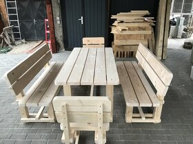Záhradná súprava so smrekového dreva -zahradne sedenie - 7