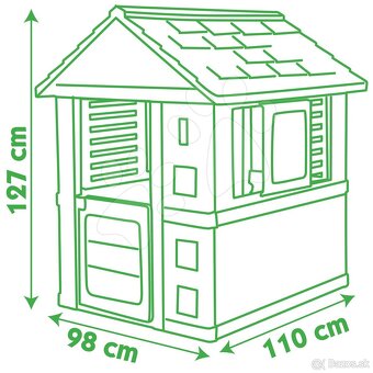 Domček Jolie Smoby modro-šedý s 3 oknami a 2 žalúziami s UV - 7