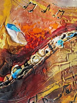 SHAUL KOSMAN - Saxofón a klavír (olejomaľba) nerámovaný - 7