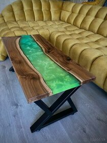 Epoxidový stôl s orechovým drevom - 7