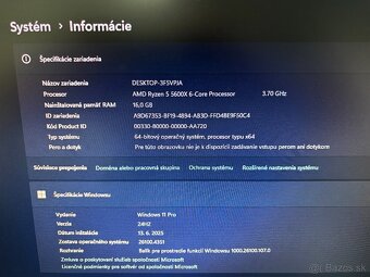PREDÁM HERNÝ PC - R5 5600X, RTX 2070 SUPER 8GB,16GB DDR4,SSD - 7