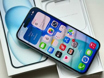 iPhone 15 Blue BATERIE 100% TOP - 7